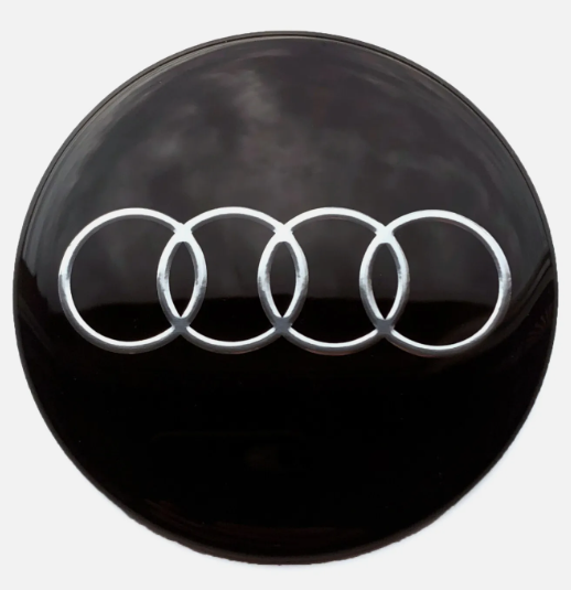 Audi Centre Cap Sticker Black (56mm)