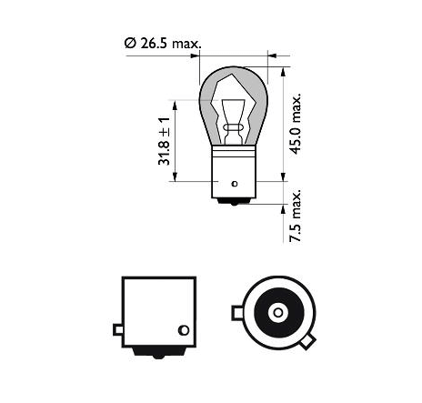 Philips Indicator Bulb PY21W Bayonet Off-set