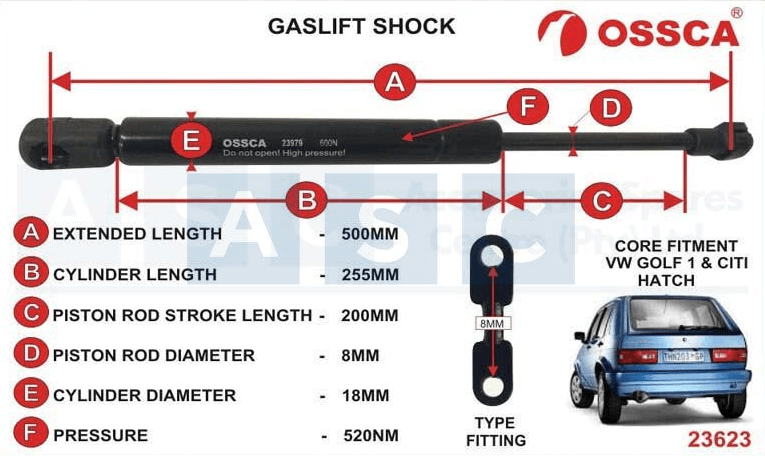 Golf 1 Tail Gate Shock