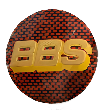 BBS Gold With Red Carbon Cap Sticker (56mm)