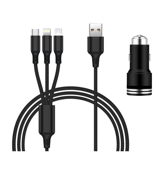 Olesson Car Charger with 3-in-1 Charging Cable