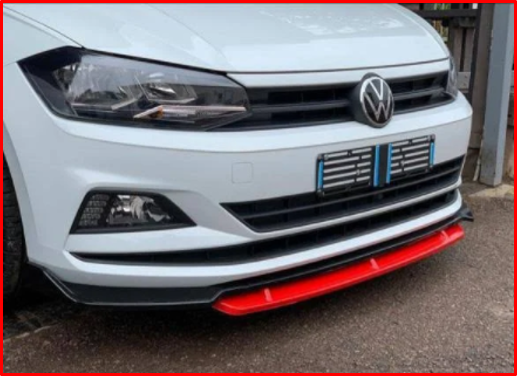 Polo 8 (AW) 4 Piece Front Spoiler With Red Tip